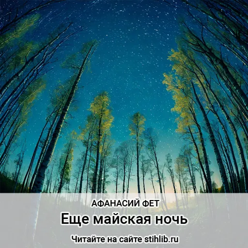 Еще майская ночь Афанасий Фет - стихи - Стихи и Проза